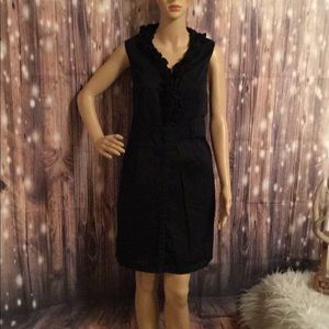Apt. 9 black ruffle button up dress